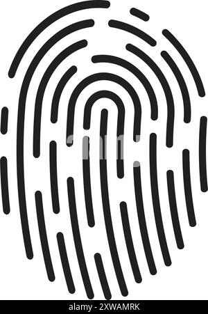 Security access concept. Fingerprint line vector icon Stock Vector