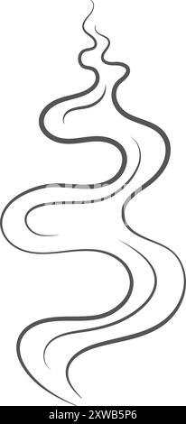 Smoke line icon. Aroma smell. Fume gas Stock Vector