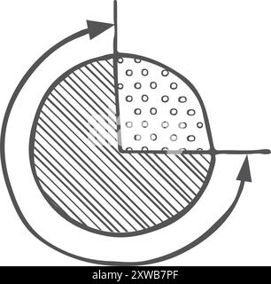 Radial chart doodle. Sunburst diagram for business report Stock Vector