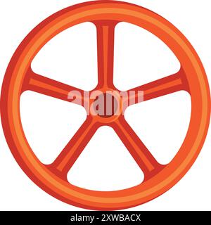 Valve round hand wheel. Industry cartoon icon Stock Vector