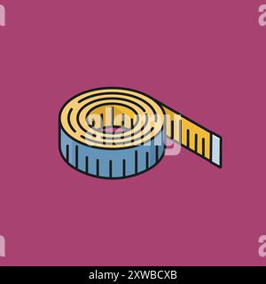 Rolled tape measure vector illustration for tape Measure Day on July 14 Stock Vector