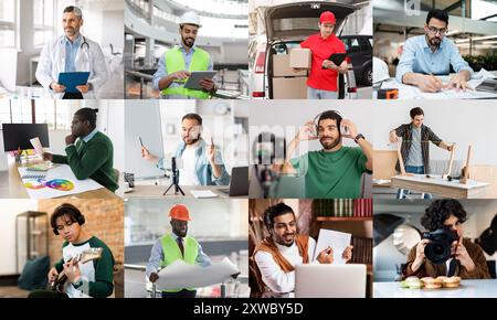 Diverse Group Of Professionals Working On Various Tasks Stock Photo