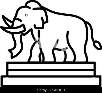 A large elephant is standing on a pedestal. The elephant is the main focus of the image, and it is a symbol of strength and power Stock Vector