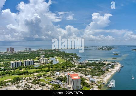 Aerial view of the beach at Perdido Key Stock Photo