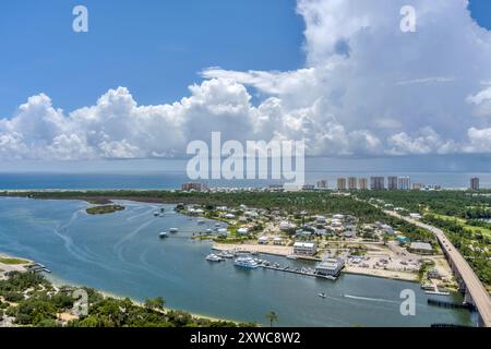 Aerial view of the beach at Perdido Key Stock Photo