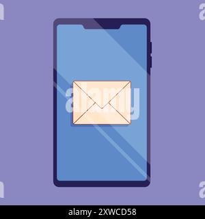 Mail icon vector. Marketing Mail vector illustration. Business mail envelope on phone icon Stock Vector