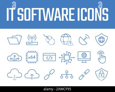 IT Software icons set. Information Technology icons vector. software icons IT computer vector Stock Vector