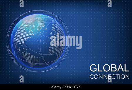 Business concept of Global network connection. Vector illustration. Eps 10. Stock Vector