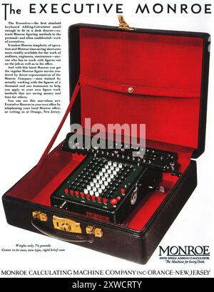 1929 Monroe calculating machines ad Stock Photo