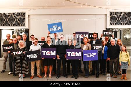 Ellon, UK. 19th Aug, 2024. Image © Licensed to Parsons Media. 19/08/2024. Ellon, United Kingdom. Tom Tugendhat Campaigning in Scotland. Tom Tugendhat MP, Conservative Party leadership hopeful, campaigning at the Ellon North East Members event. Picture by Euan Cherry/Parsons Media Credit: andrew parsons/Alamy Live News Stock Photo