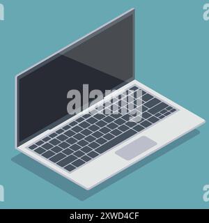 Flat Isometric Laptops. Flat Notebooks. Vector illustration. Eps 10. Stock Vector