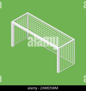 Gate for playing soccer in isometric. Vector illustration. Eps 10. Stock Vector