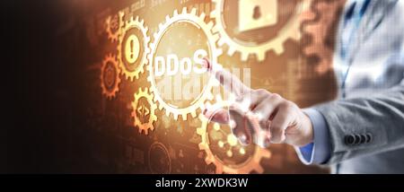 Inscription: Ddos attack. Business Technology Internet network concept Stock Photo