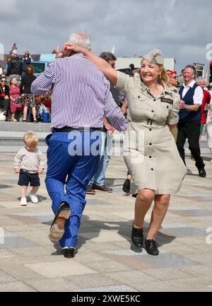 Lytham Wartime Festival 2024. people in 1940s fashion Stock Photo - Alamy