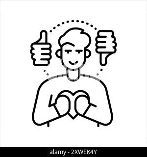 Violation of self-esteem line color icon. Sign for web page, mobile app, button, logo. Vector isolated button. Editable stroke. Stock Vector