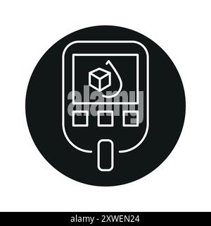 Glucometer line black icon. Diabetes disease sign for web page, mobile app, button, logo. Vector isolated button. Editable stroke. Stock Vector