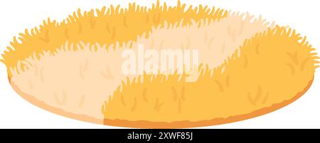 Fluffy rug cartoon icon. Cozy decorative carpet Stock Vector