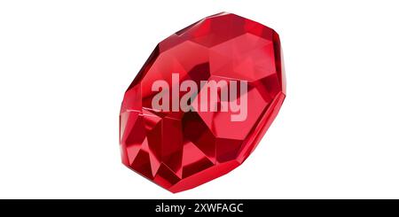 Ruby Gem on transparent background, red gemstone diamond isolated Stock ...
