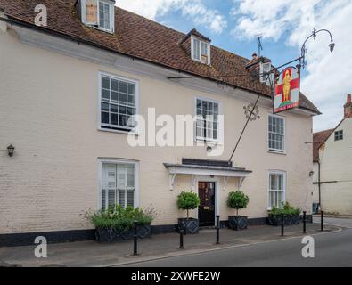 The George Inn, Hambledon, was originally a coaching inn but has now been turned apartments. Stock Photo