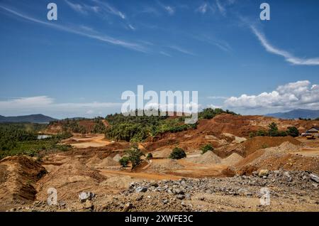 Nickel extraction, Mining in Labengki, Sulawesi, Indonesia, Asia Stock Photo