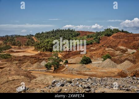 Nickel extraction, Mining in Labengki, Sulawesi, Indonesia, Asia Stock Photo