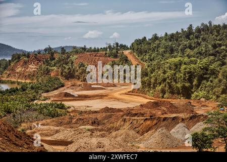 Nickel extraction, Mining in Labengki, Sulawesi, Indonesia, Asia Stock Photo