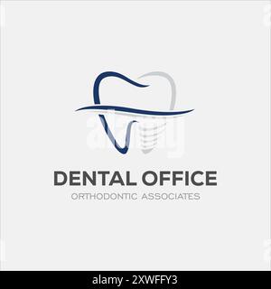 Dental Clinic Logo Design Dentist Logo Tooth abstract Linear Dentist stomatology Stock Vector