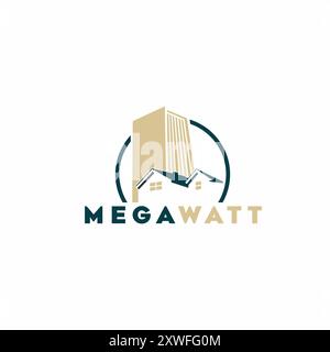 Minimalist real estate logo design for modern property management and construction Stock Vector