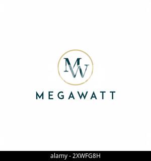 Minimalist letter logo design featuring monogram MW for corporate branding and web Stock Vector