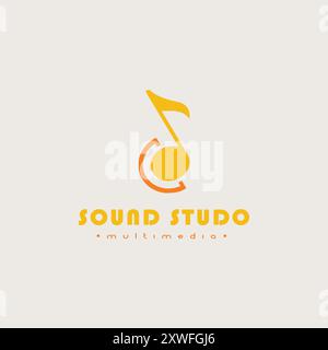 Music logo icon vector illustration Music Notes with Line Art Style for Chord Choir Concert or Song Sing Musical Symphony Sheet logo design Stock Vector