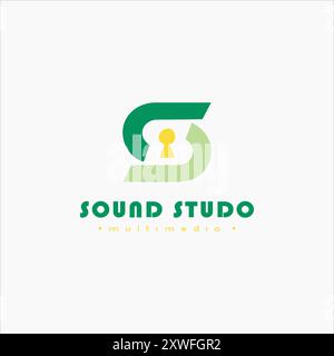 Music logo icon vector illustration Music Notes with Line Art Style for Chord Choir Concert or Song Sing Musical Symphony Sheet logo design Stock Vector