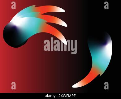 This abstract design features vibrant colors and smooth gradients, creating a modern and dynamic visual effect. Perfect for digital artwork, creative Stock Vector