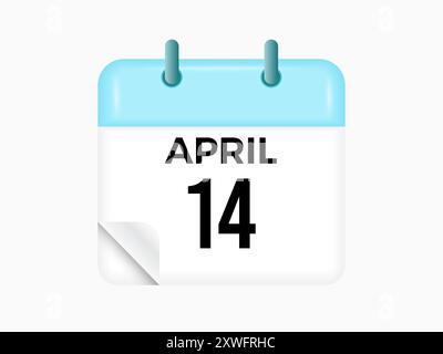 April 14 calendar icon with day and month Stock Vector Image & Art - Alamy