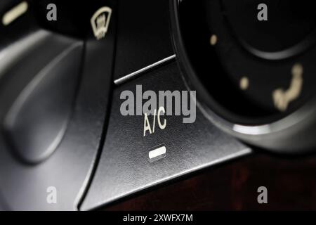 air condition switch inside a used car Stock Photo
