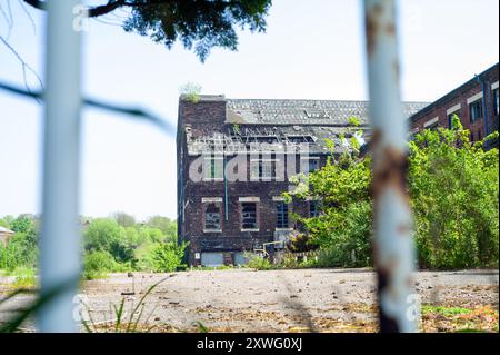 Former Royal Doulton factory buildings demolished after fire and abandoned Stock Photo