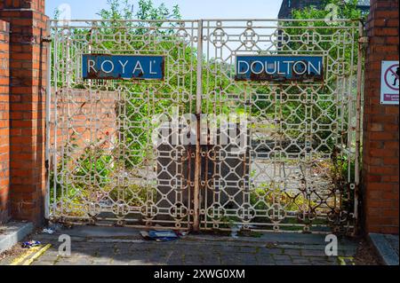 Former Royal Doulton factory buildings demolished after fire and abandoned Stock Photo