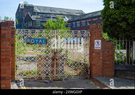 Former Royal Doulton factory buildings demolished after fire and abandoned Stock Photo