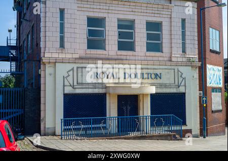 Former Royal Doulton factory buildings demolished after fire and abandoned Stock Photo