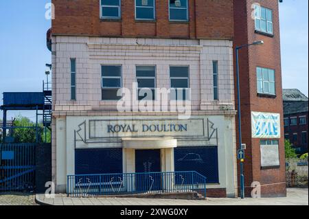 Former Royal Doulton factory buildings demolished after fire and abandoned Stock Photo