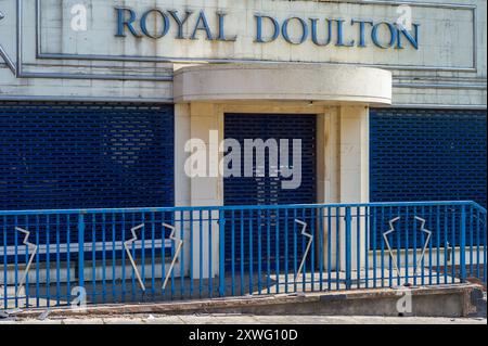 Former Royal Doulton factory buildings demolished after fire and abandoned Stock Photo