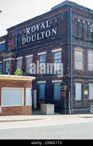 Former Royal Doulton factory buildings demolished after fire and abandoned Stock Photo