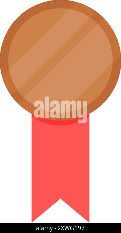 Bronze medal. Round bronze medal. Stock Vector