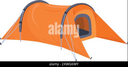 Canvas tent cartoon icon. Camping or hiking symbol isolated on white background Stock Vector