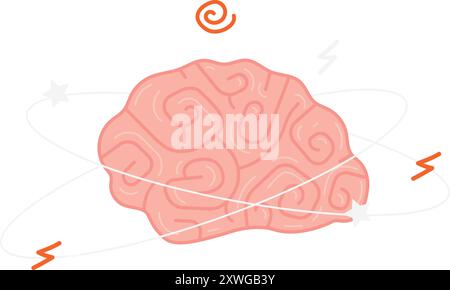 Mental problem color icon. Mind tangled psychology isolated on white background Stock Vector