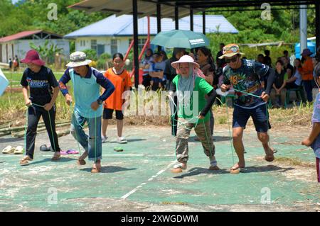 Coconut Shell Race at local community event, Bongkud, Ranau, Sabah ...