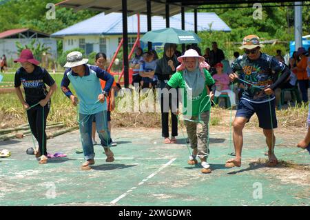 Coconut Shell Race at local community event, Bongkud, Ranau, Sabah ...