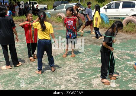 Coconut Shell Race at local community event, Bongkud, Ranau, Sabah ...