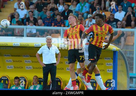Patrick Dorgu of US Lecce in action during the Serie A football 