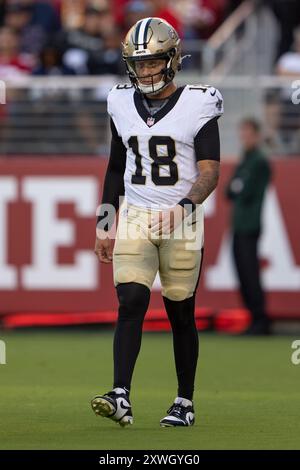 New Orleans Saints quarterback Spencer Rattler (2) warms up before an ...