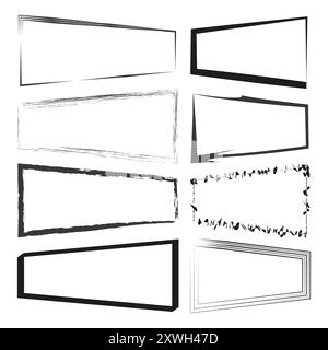 Mithe Bor Outline Minimal Rectangle Border Frame Set, Star Corner Thin Line Page Border ...
